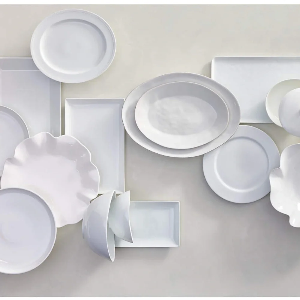 Crate&Barrel White Ruffle 16